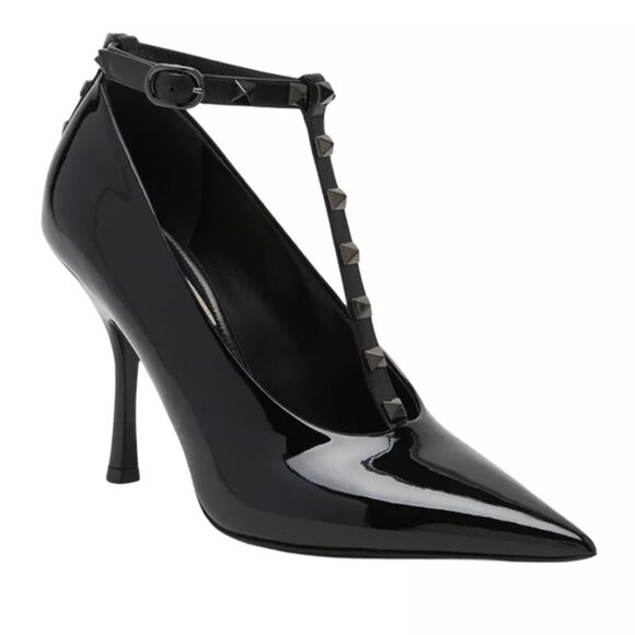 Valentino Garavani Rockstud Patent T-Strap Pumps